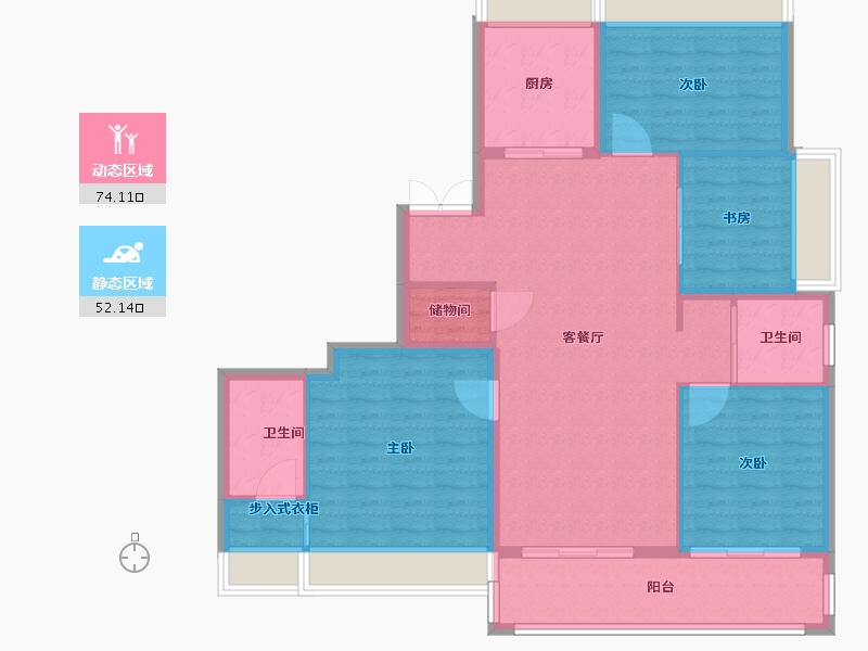 浙江省-温州市-世纪樾府-115.00-户型库-动静分区