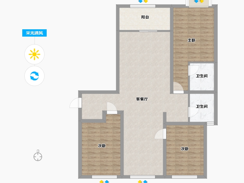 河北省-保定市-荣联馨园-101.60-户型库-采光通风