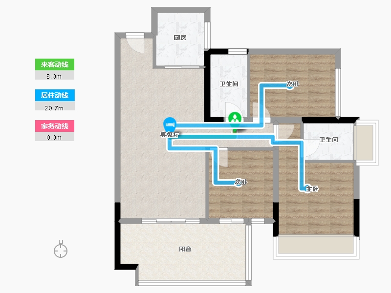 四川省-绵阳市-观澜上境-83.20-户型库-动静线