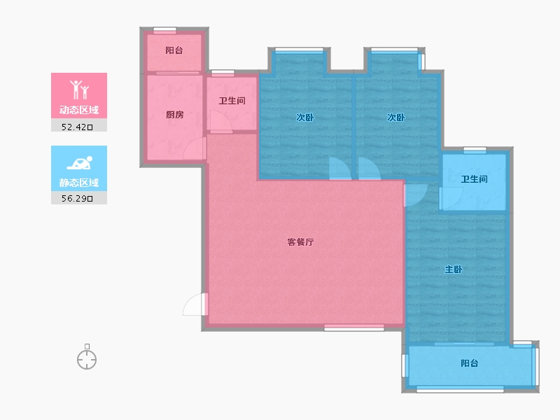 陕西省-西安市-水半湾-99.06-户型库-动静分区