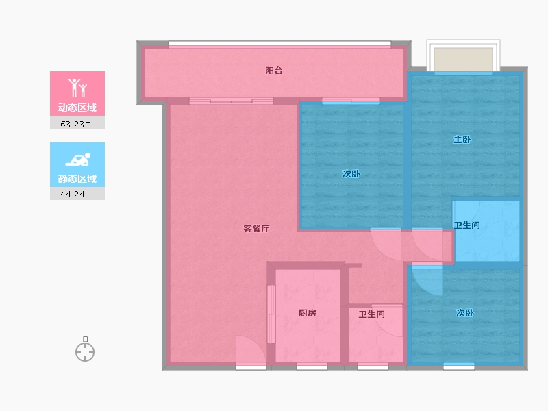 山东省-菏泽市-东亚国睿华庭-109.60-户型库-动静分区