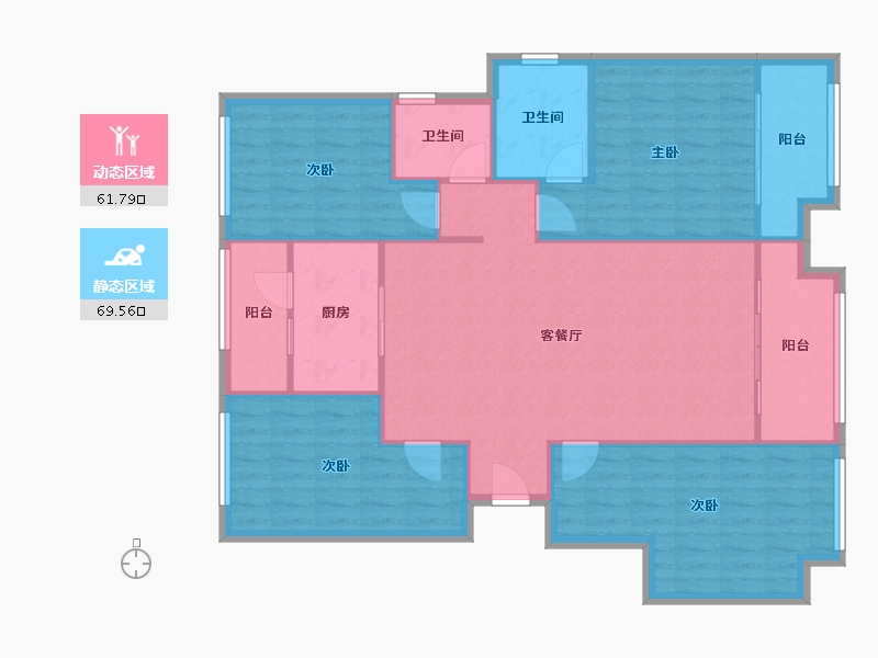 重庆-重庆市-龙湖西宸原著-106.24-户型库-动静分区