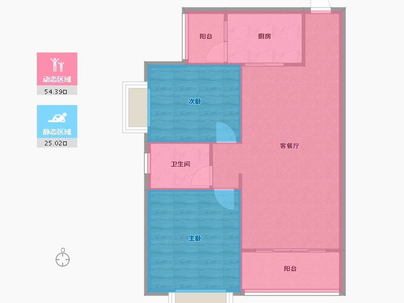 重庆-重庆市-长安华都-73.35-户型库-动静分区