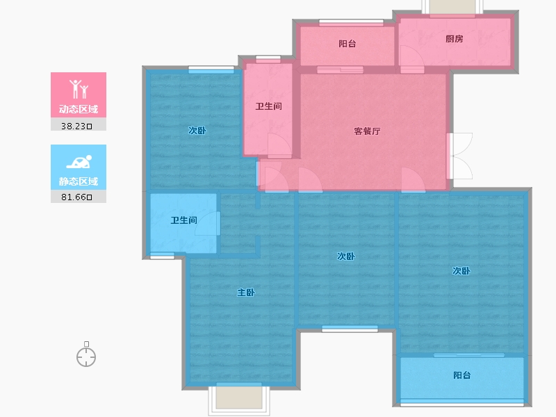 上海-上海市-金阳怡景-118.25-户型库-动静分区