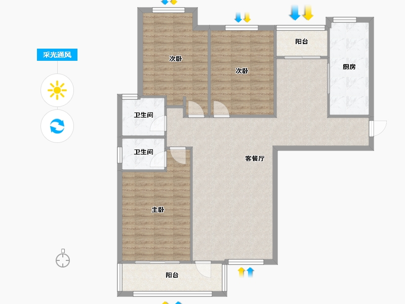 河南省-郑州市-天一建苑小区-118.92-户型库-采光通风