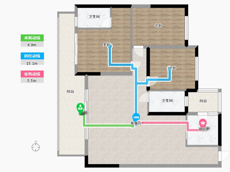 云南省-红河哈尼族彝族自治州-邦泰誉府-102.40-户型库-动静线