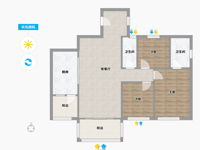 广东省-湛江市-南国豪苑-78.00-户型库-采光通风