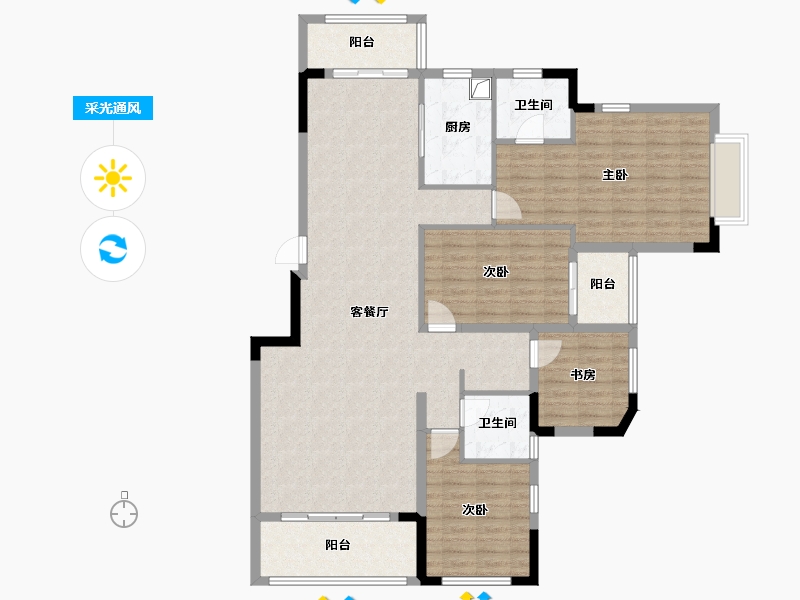 福建省-泉州市-津汇红树湾-140.00-户型库-采光通风