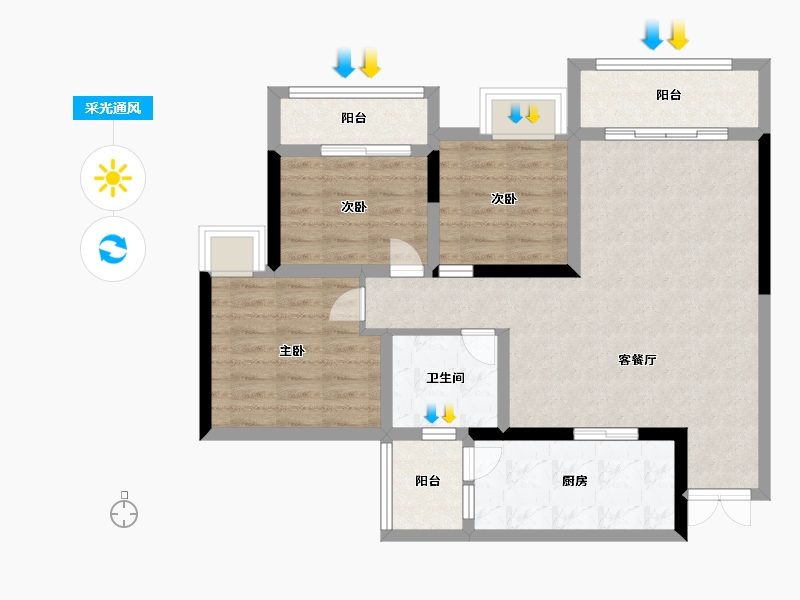 四川省-资阳市-喜悦长岛-83.49-户型库-采光通风