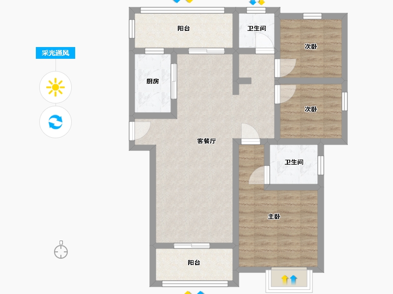 福建省-三明市-徐锦新城-98.40-户型库-采光通风