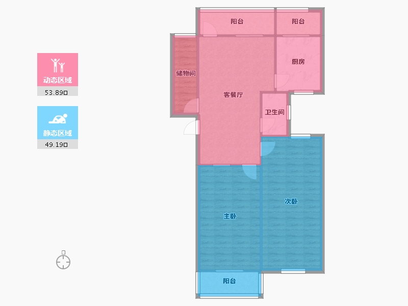 湖北省-武汉市-北环路小区-84.00-户型库-动静分区