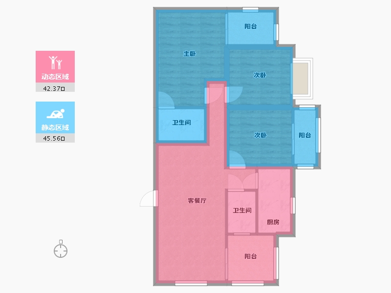 湖北省-武汉市-御景名苑-96.80-户型库-动静分区