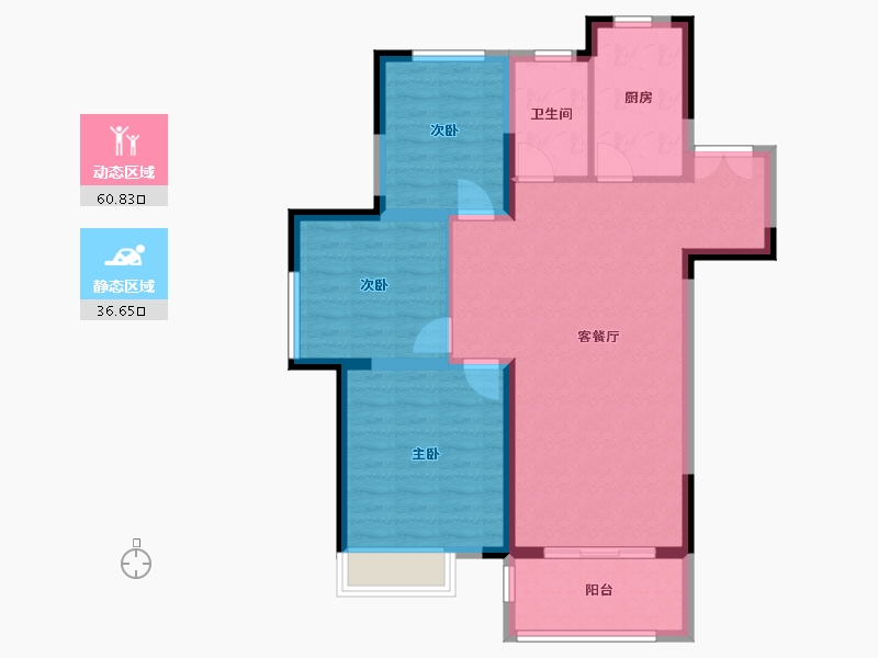 江苏省-泰州市-水云居-88.00-户型库-动静分区