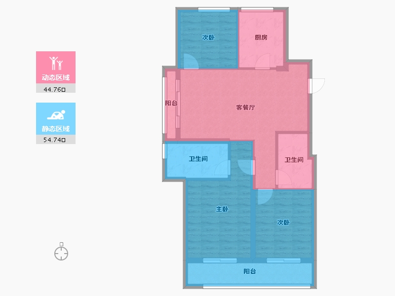 浙江省-舟山市-绿城沁润公寓-89.68-户型库-动静分区