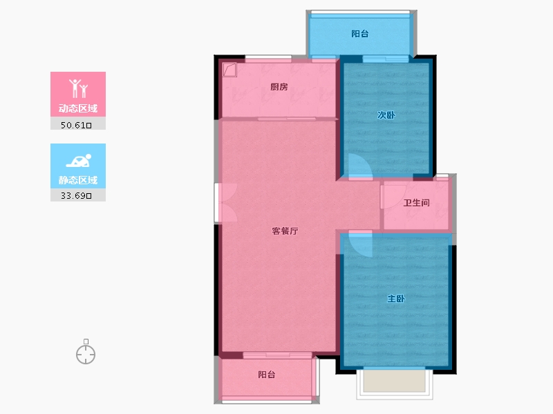 陕西省-西安市-航天新佳园-84.48-户型库-动静分区