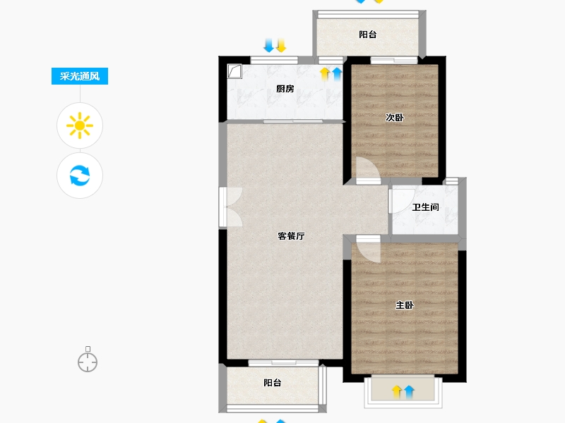 陕西省-西安市-航天新佳园-84.48-户型库-采光通风