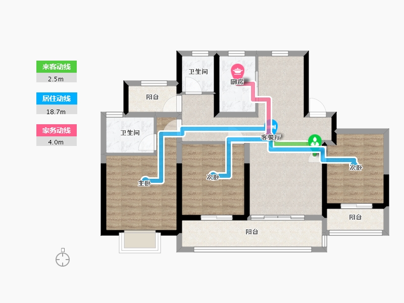 江苏省-南通市-圣雅如院-93.00-户型库-动静线