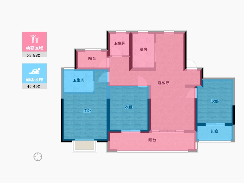 江苏省-南通市-圣雅如院-93.00-户型库-动静分区