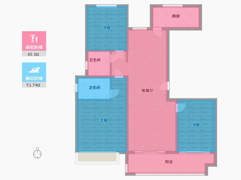 河南省-安阳市-新城国际三期-105.26-户型库-动静分区