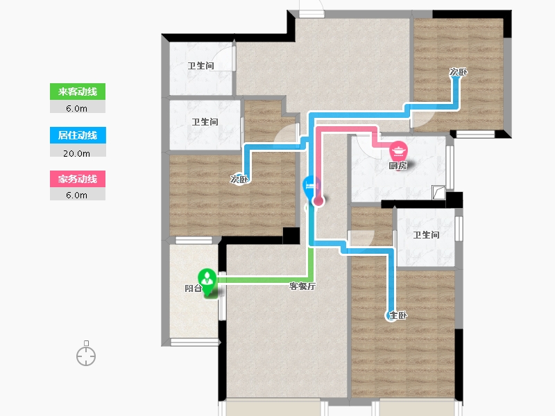 山东省-菏泽市-伯爵国际花园-98.40-户型库-动静线