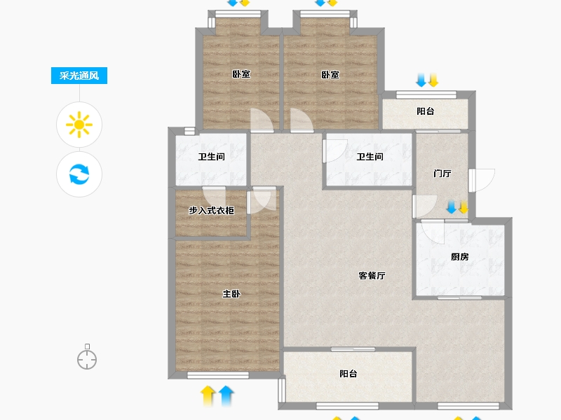 河南省-洛阳市-顺驰洛阳第一大街-一期-127.00-户型库-采光通风