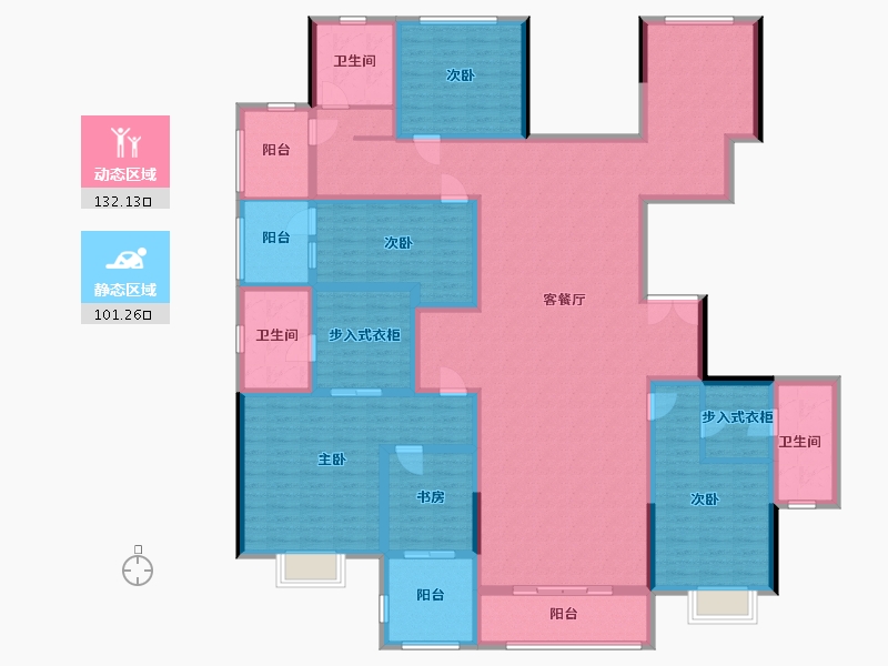 河南省-郑州市-郑东龙湖一号-252.00-户型库-动静分区