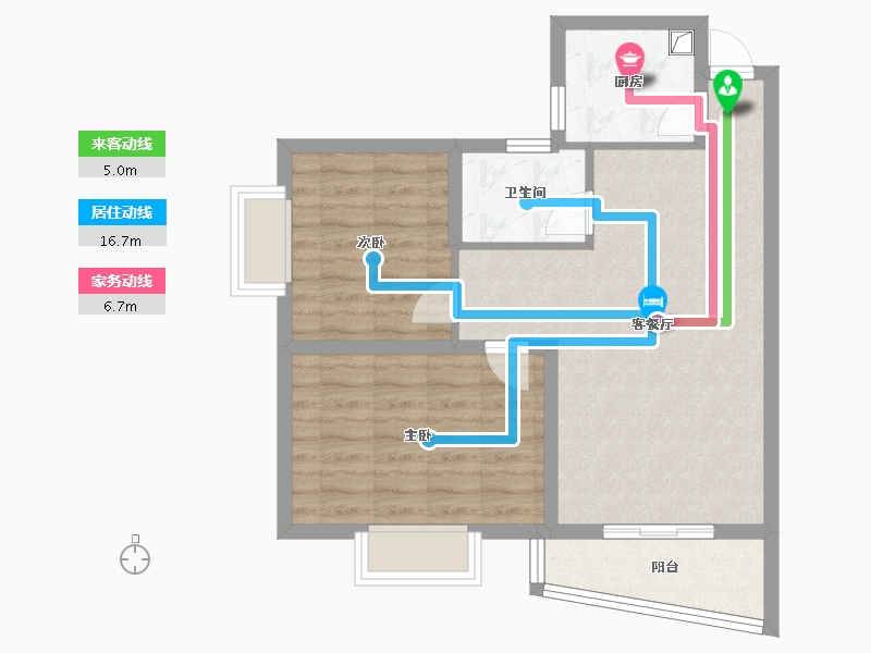 福建省-厦门市-琴岛花园-62.24-户型库-动静线