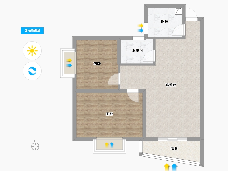 福建省-厦门市-琴岛花园-62.24-户型库-采光通风