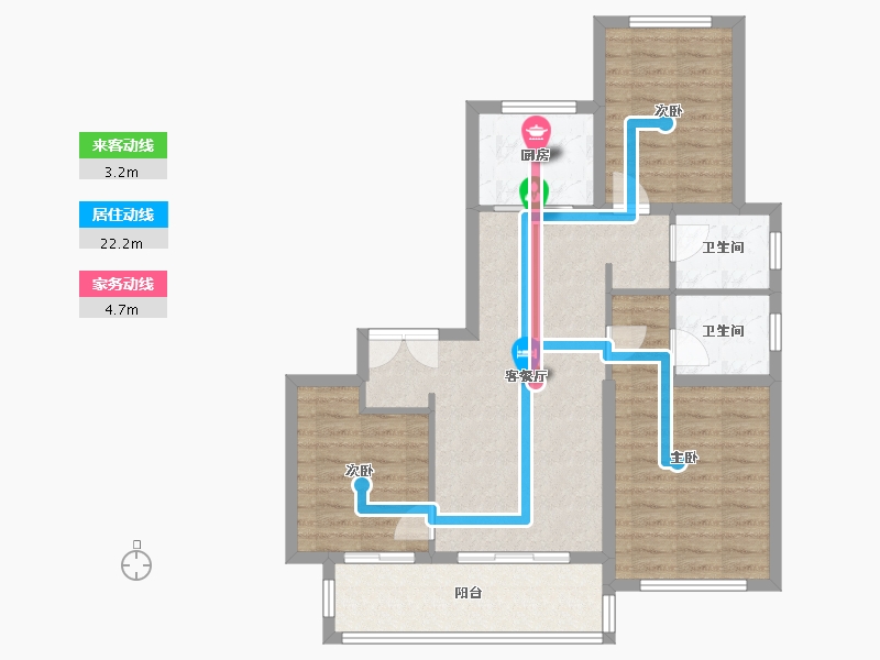 江苏省-徐州市-恒华天玺-85.76-户型库-动静线