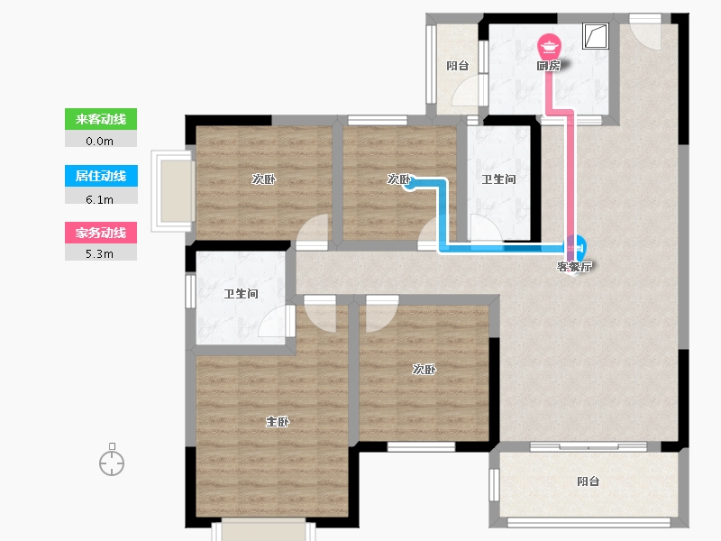 贵州省-毕节市-黔顺家园-111.40-户型库-动静线