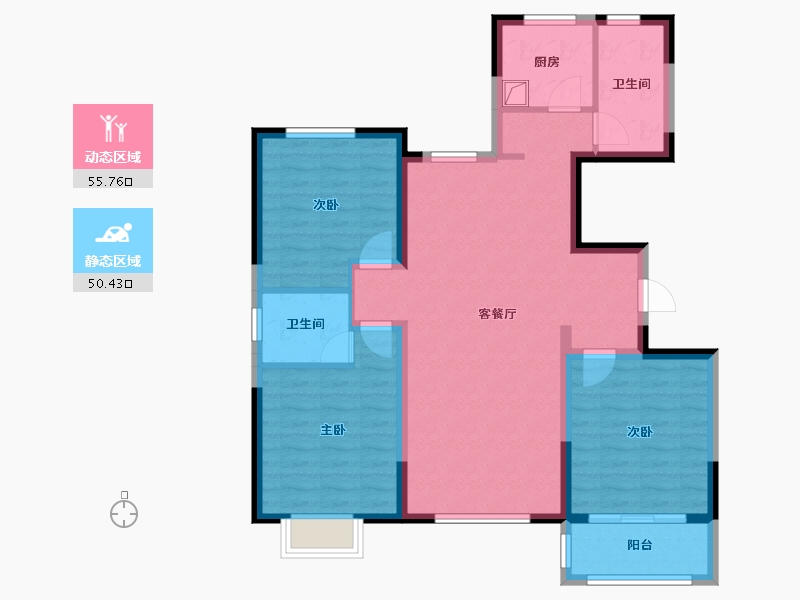 山东省-滨州市-盛豪文苑-94.84-户型库-动静分区