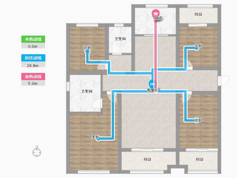 山西省-临汾市-梧桐里-112.80-户型库-动静线