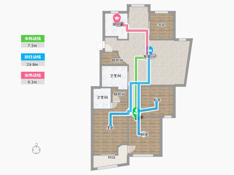 浙江省-温州市-新世纪花园-133.70-户型库-动静线