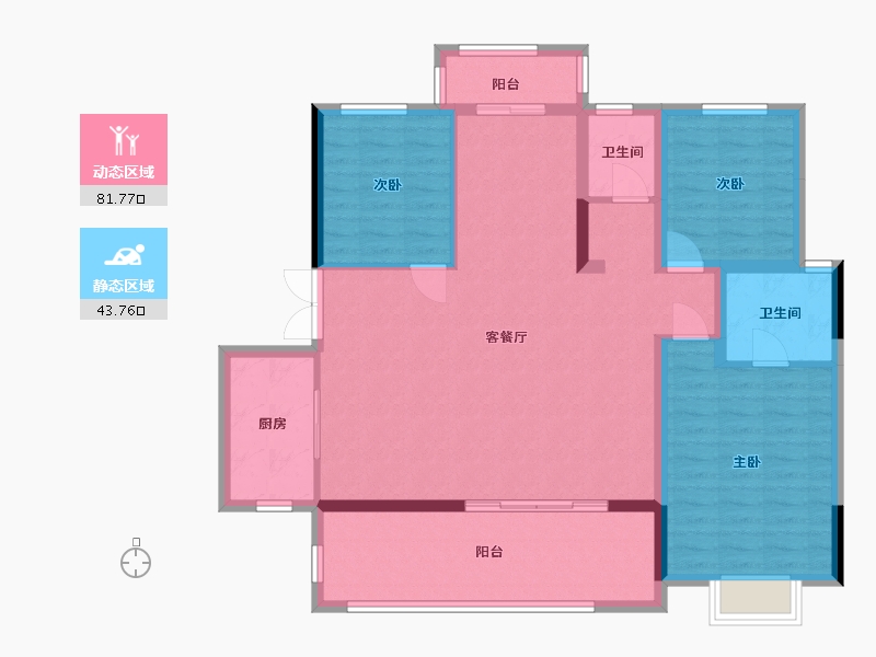 湖北省-恩施土家族苗族自治州-青云天序-113.60-户型库-动静分区