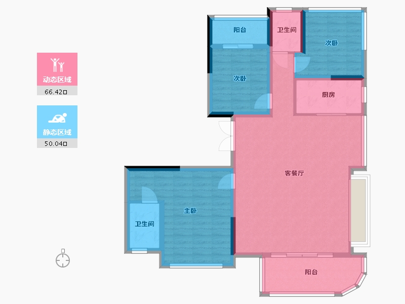 湖北省-恩施土家族苗族自治州-青云天序-104.92-户型库-动静分区