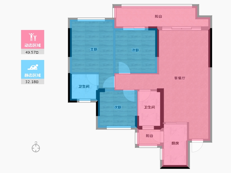 四川省-广安市-和喜·域峰（邻水）-72.66-户型库-动静分区