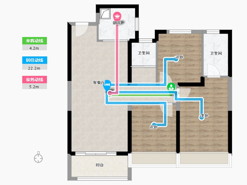 河南省-新乡市-通派昌建牧云台-93.60-户型库-动静线