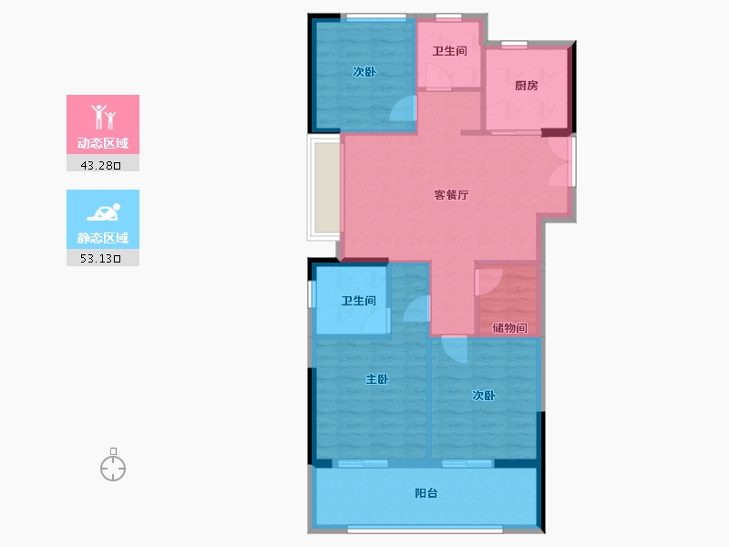 浙江省-湖州市-星悦里-87.20-户型库-动静分区