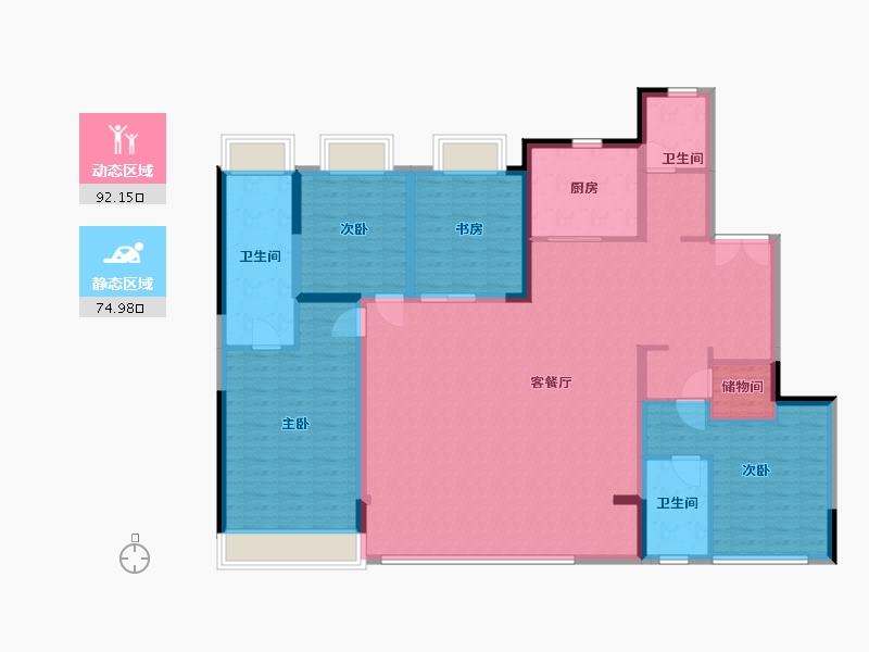 安徽省-合肥市-远大九庐-151.89-户型库-动静分区