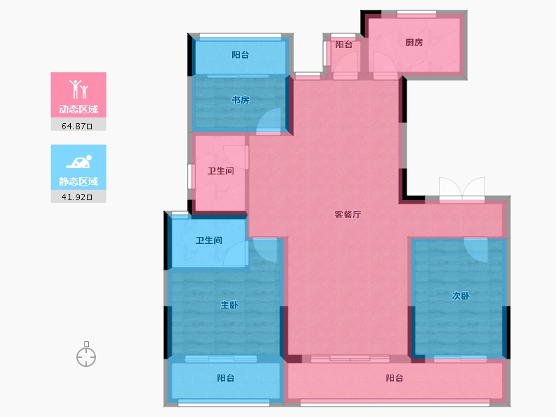 河南省-周口市-羲皇·壹号院-95.20-户型库-动静分区