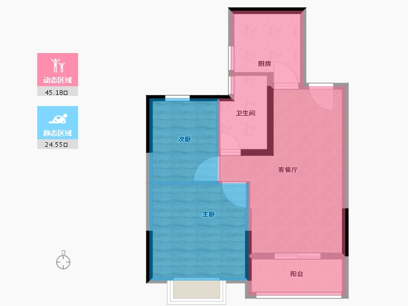 浙江省-温州市-云起春晖-62.41-户型库-动静分区