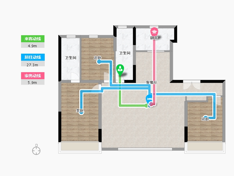 安徽省-合肥市-远大九庐-111.71-户型库-动静线