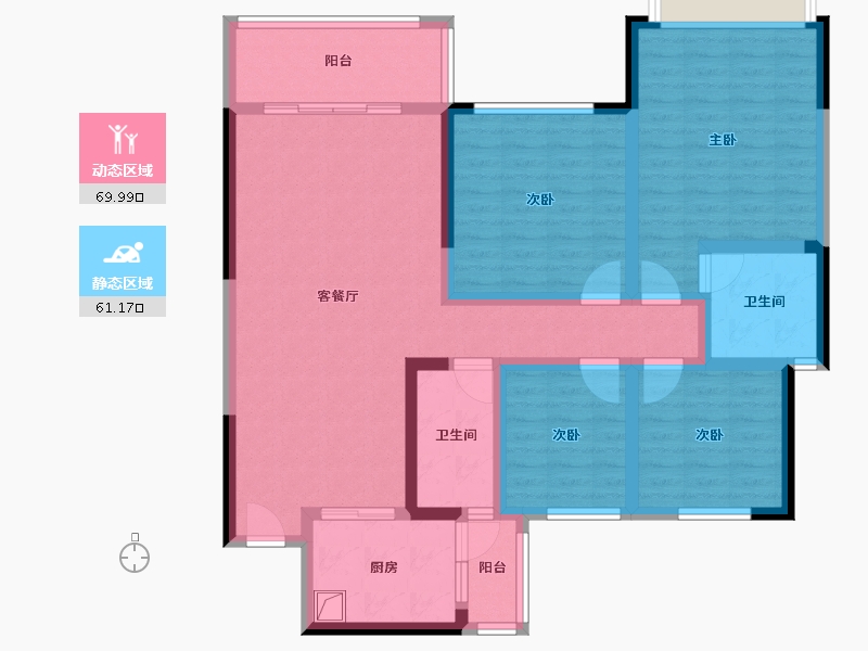 贵州省-毕节市-黔顺家园-116.00-户型库-动静分区