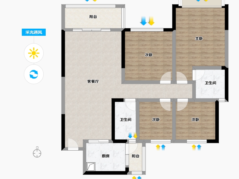 贵州省-毕节市-黔顺家园-116.00-户型库-采光通风