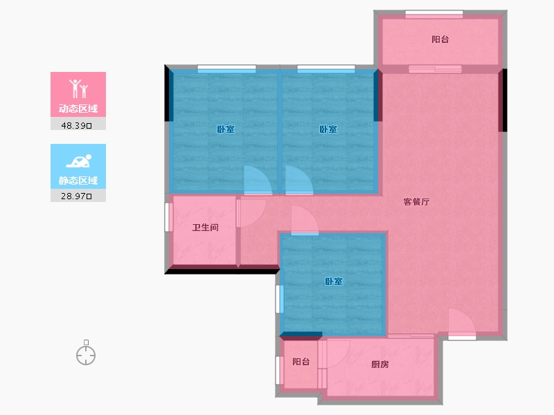 四川省-成都市-中国铁建·新川樾-69.22-户型库-动静分区