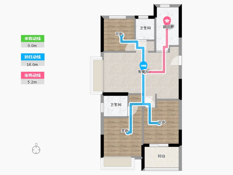 浙江省-嘉兴市-玖晟园-66.83-户型库-动静线