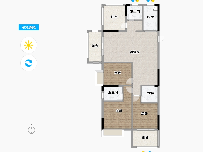 贵州省-毕节市-公园1号-118.14-户型库-采光通风