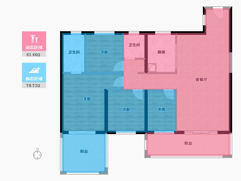 陕西省-西安市-金地·玖峯禧-110.11-户型库-动静分区