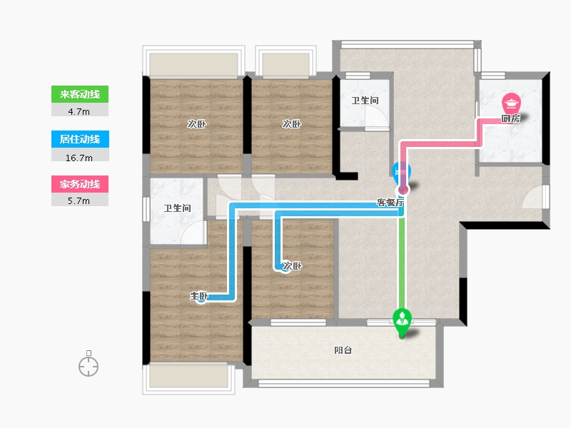 湖北省-荆州市-新城臻品-138.62-户型库-动静线