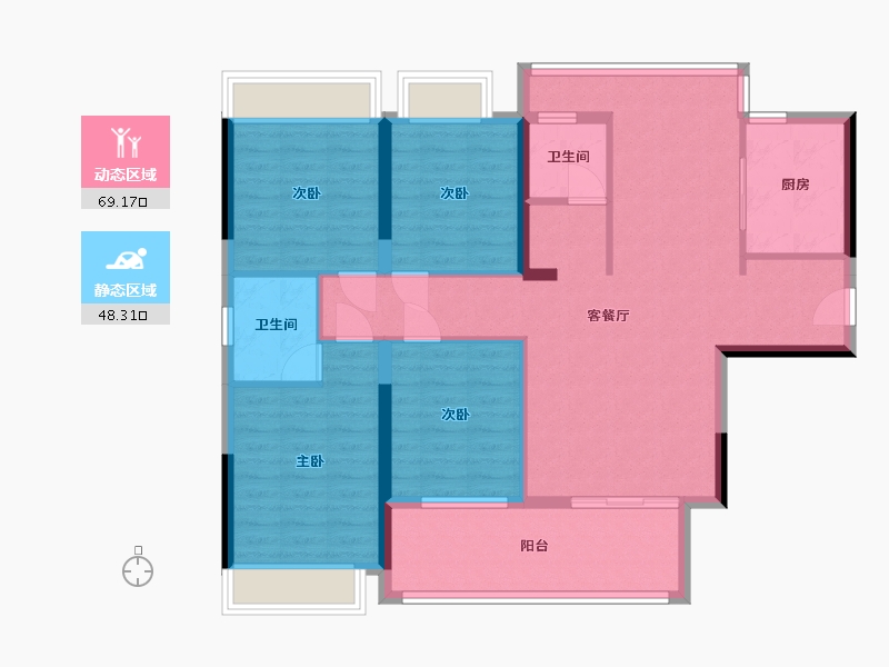 湖北省-荆州市-新城臻品-138.62-户型库-动静分区